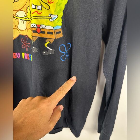Teddy Fresh Spongebob Squarepants Bear Hug Long Sleeve Shirt Sz M - Picture 6 of 6
